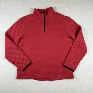 J.CREW Mens Authentic Quilted Fleece Knit with Snaps Pullover Sweater Size Large